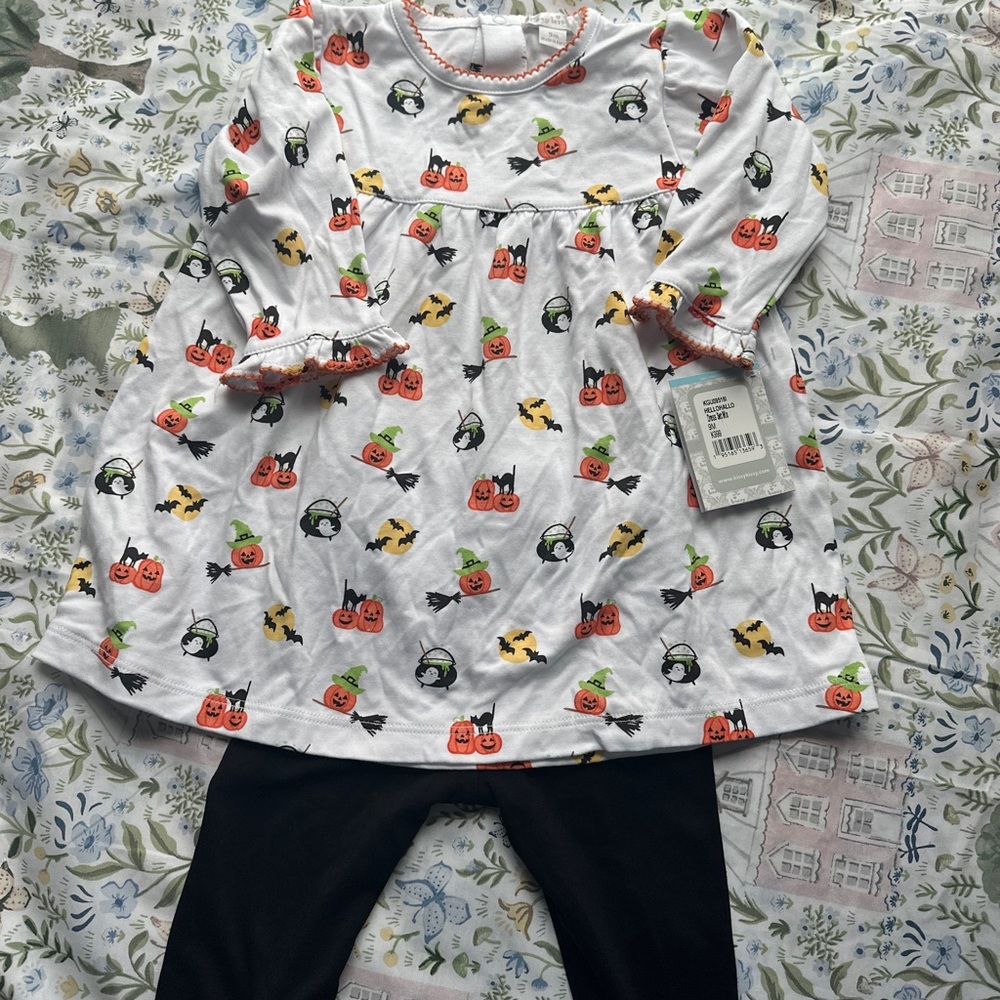 Kissy Kissy White and Black Halloween Kids Matching Set